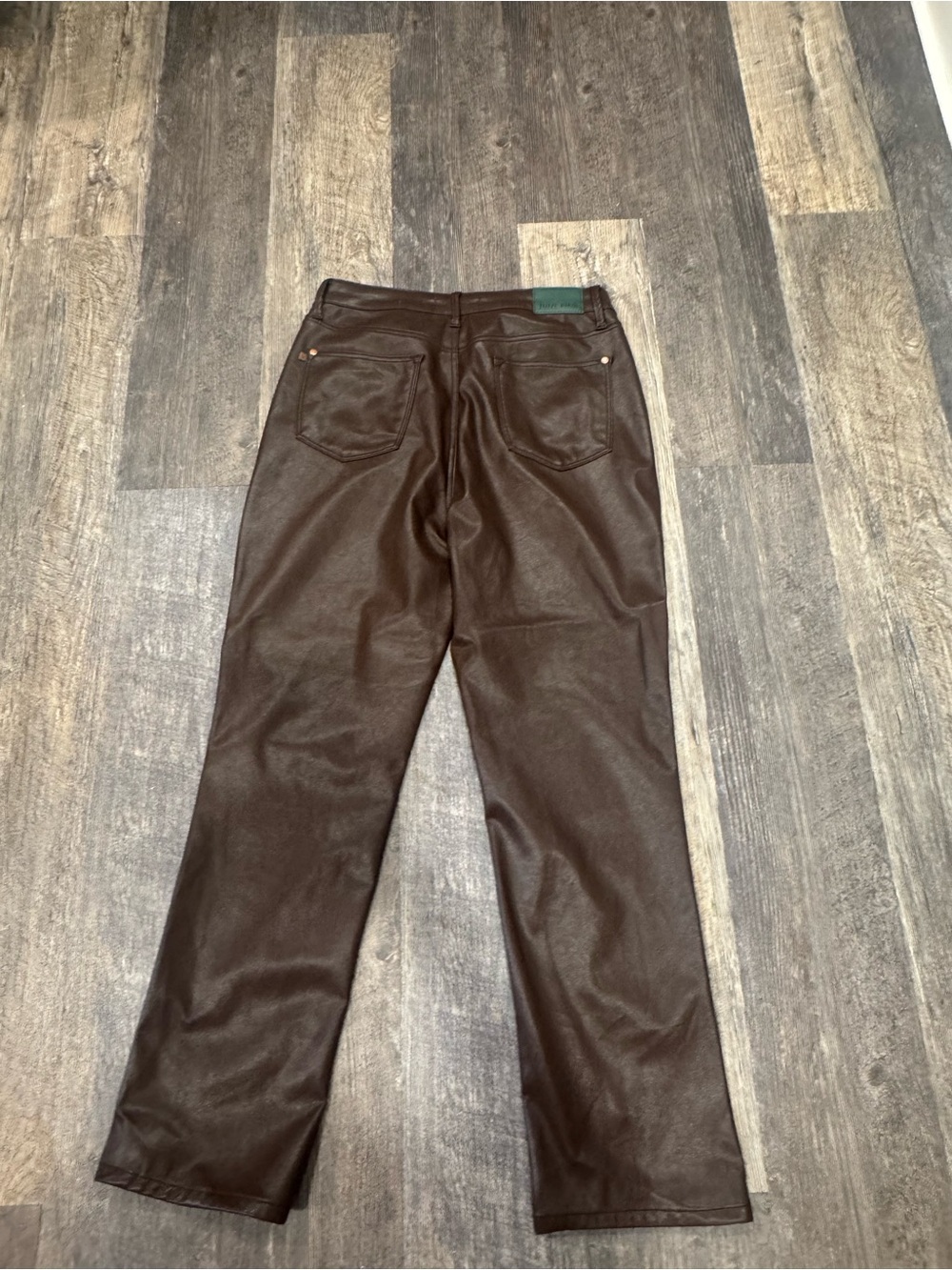 Judy Blue Men's Dark Brown Straight Faux Leather Jeans